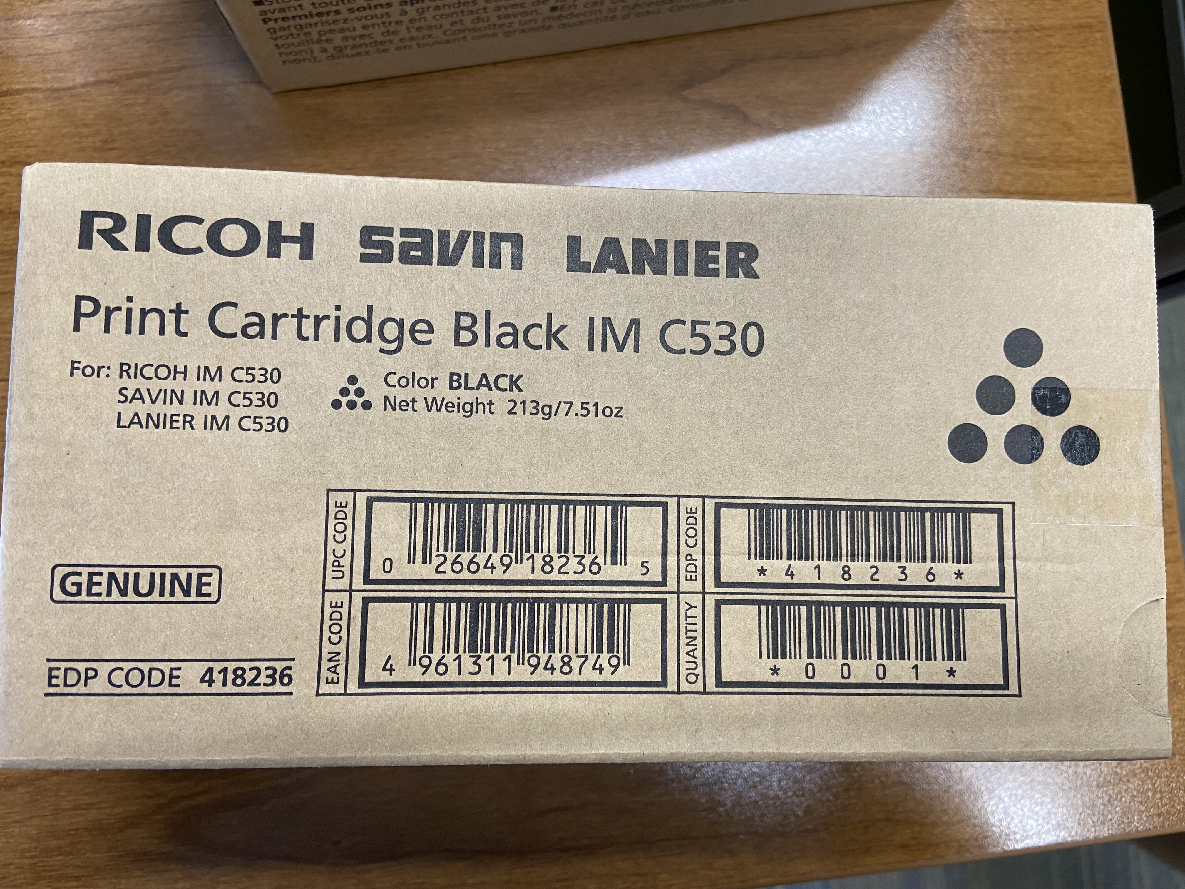 Ricoh Print Cartridge, Black IM C530